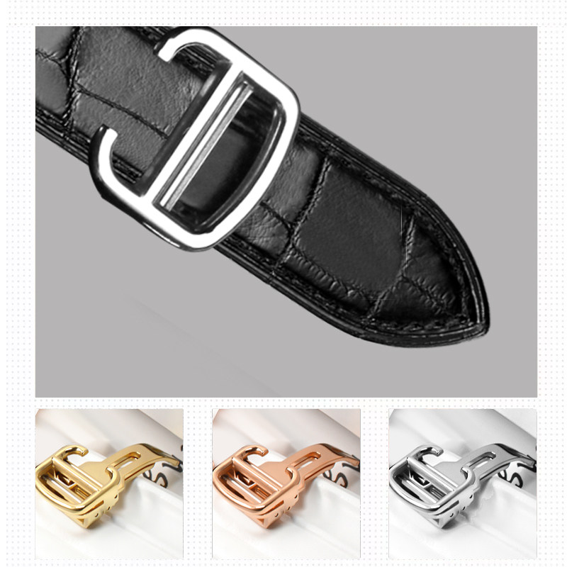 十瑞双面鳄鱼皮表带凸口女士折叠 十瑞配件