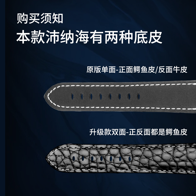 十瑞表带适用于沛纳海鳄鱼皮真皮表带男士沛纳海手表带针扣配件,淘宝优惠券,粉丝福利购,淘宝优惠卷
