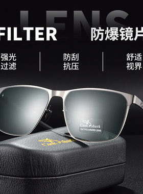 cookshark偏光太阳镜升级高清尼龙镜片户外墨镜男款开车钓鱼眼镜