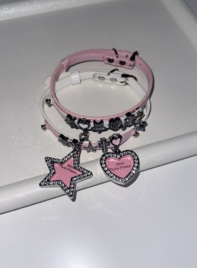 原创手作辣妹锁骨项圈星星爱心