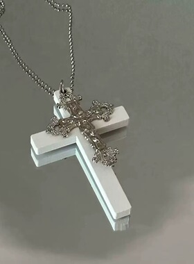 nah甜酷辣妹十字架项链小众亚文化个性锁骨链配饰古早暗黑系y2k