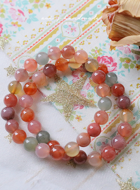 天然糖果色盐源玛瑙手串