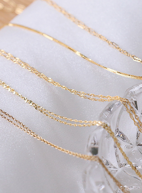 银镀金s925美国包金银锁骨链