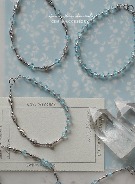 瑞士蓝天空蓝托帕石S925银手链