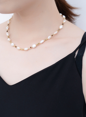 紫宝高级感珍珠女士小众设计项链