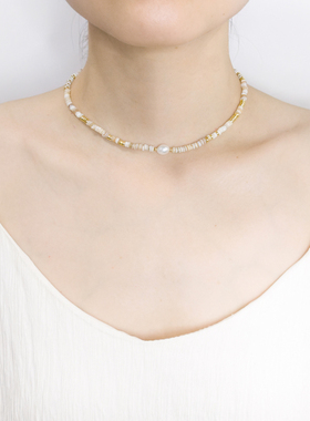 紫宝女生合金淡水珍珠高级项链