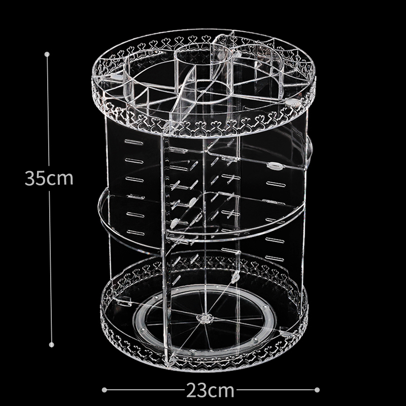 魅时尚化妆品收纳盒透明旋转宿舍桌面学生口红亚克力梳妆台置物架
