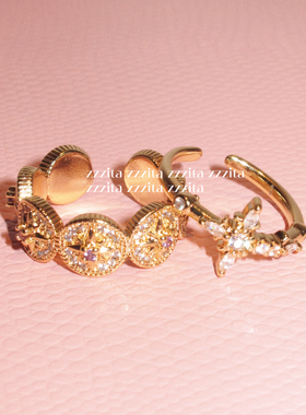 ZZZITA 不被定义·not be defined～复古辣妹小众闪钻四芒星戒指