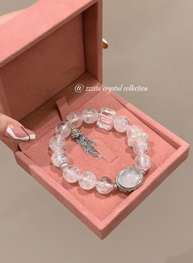 ZZZITA 碎碎冰～原创设计天然白阿塞水晶手串藏银净体白水晶送礼