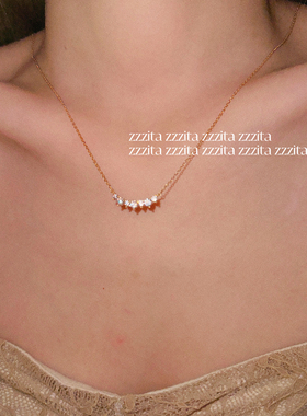 ZZZITA 锁骨杀手•Nec Filter～925银排钻项链简约百搭高级锁骨链