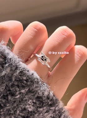 ZZZITA 小狗乖乖～925纯银狗狗开口戒指小众设计童趣可爱百搭指环