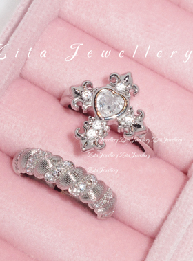 ZZZITA 白昼千金•Daylight Cutie～小众辣妹闪钻十字架编织戒指