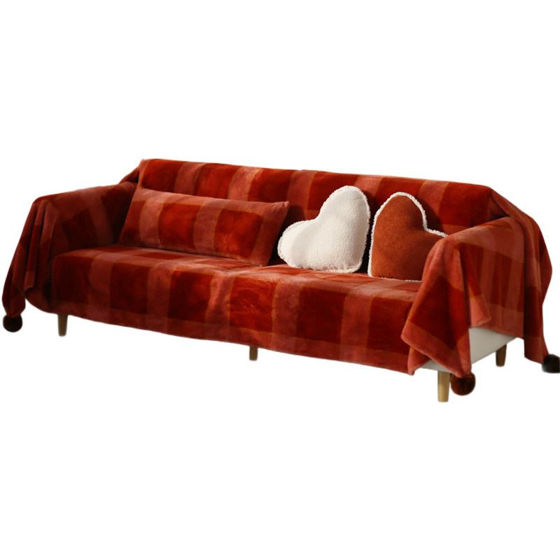 新年加厚仿兔毛绒沙发盖布2025冬季红色喜庆防滑沙发套罩耐抓挠,淘宝优惠券,粉丝福利购,淘宝优惠卷