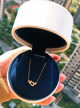 F.D马蹄扣项链 女forca系列MINI小号纯银18K黄·金钻石锁骨链金色
