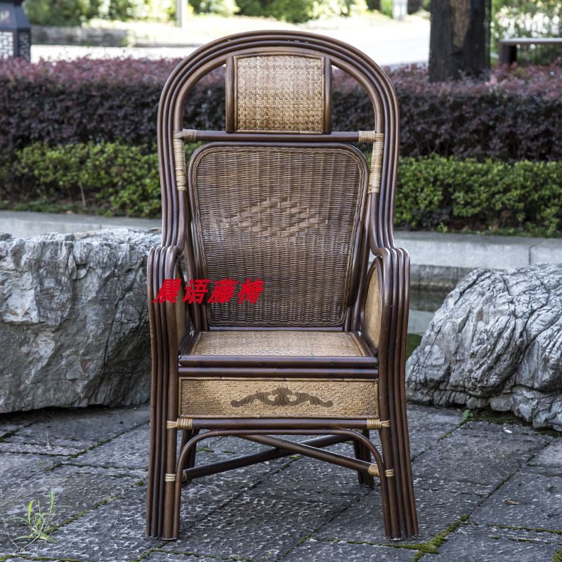 真藤单人护腰藤椅老板椅家用老人阳台休闲高靠背椅子电脑藤编织椅,淘宝优惠券,粉丝福利购,淘宝优惠卷