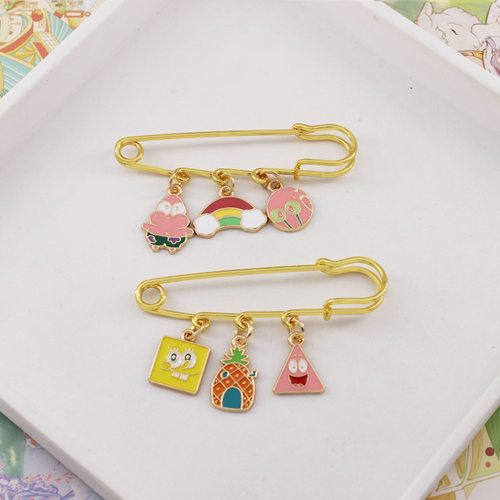 海绵宝宝胸针卡通海绵宝宝派大星胸针ins可爱少女心学生徽章别针 - 图2