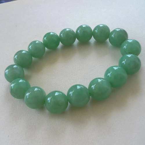缅甸天然翡翠A货玉石手链 玉珠子男女款豆种满绿手链手串带证书 - 图3