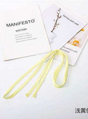 雪纺连衣裙细窄腰带配饰裙子收腰小绑带系绳细腰黑色杏色布条细带