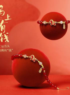 925纯银红玛瑙手链女2