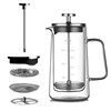 High temperature resistant thickened glass French press pot stainless steel filter household hand brewed coffee pot filter tea brewing tea pot
