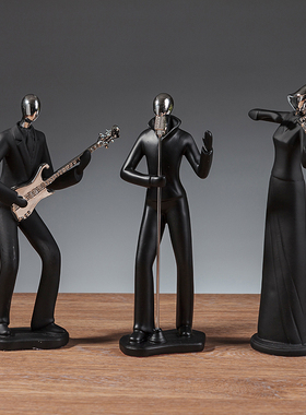 时尚风人物黑色电视柜结婚装饰品