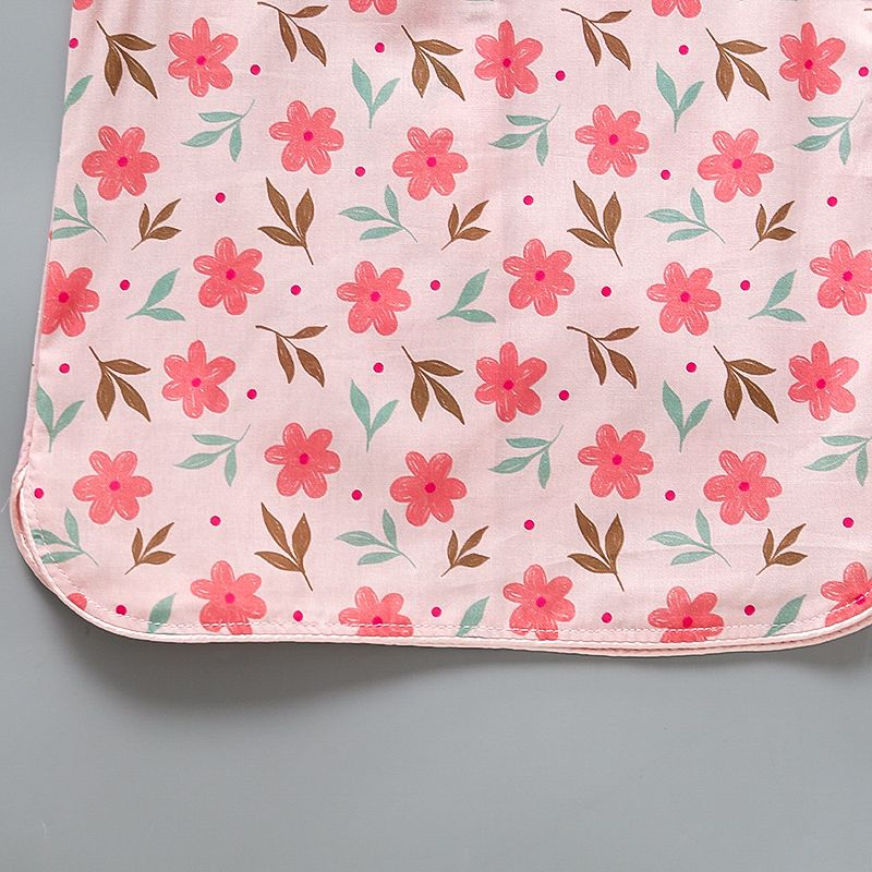 女童旗袍连衣裙夏装六一新款儿童中式裙子国风公主裙宝宝粉色小花 - 图2