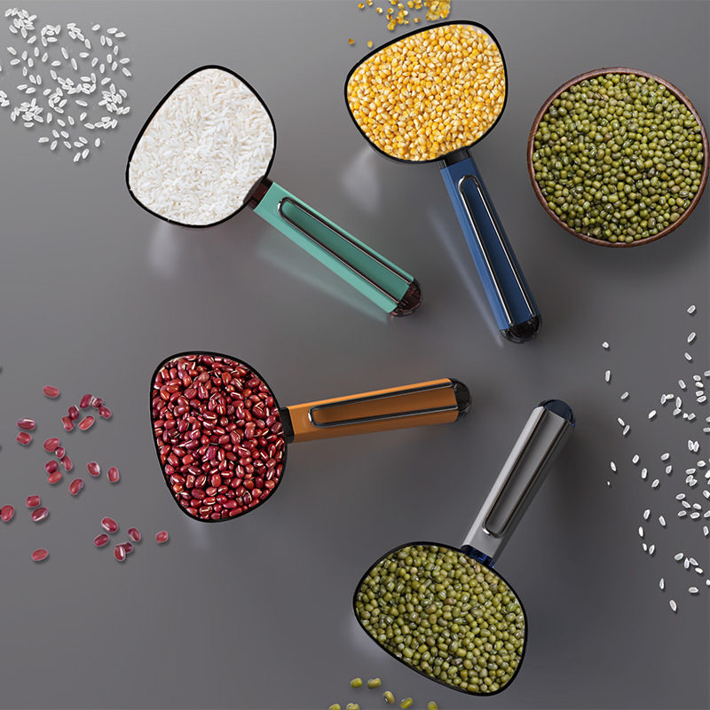 舀米勺多功能挖面粉奶粉米粉勺子家用塑料长柄带夹量勺米面舀猫粮,淘宝优惠券,粉丝福利购,淘宝优惠卷