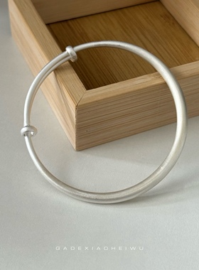 手工足银古法手镯情侣