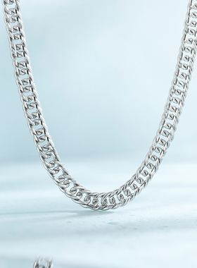 简约项链周六福925银蛇骨链男潮