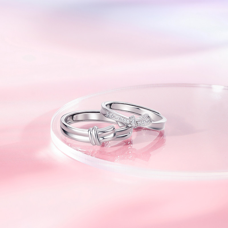 S925 silver couple ring open design