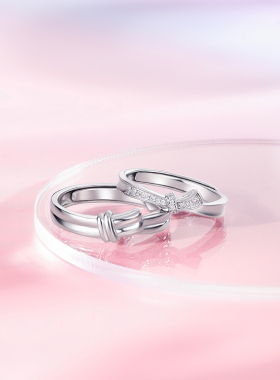 S925银情侣对戒开口设计