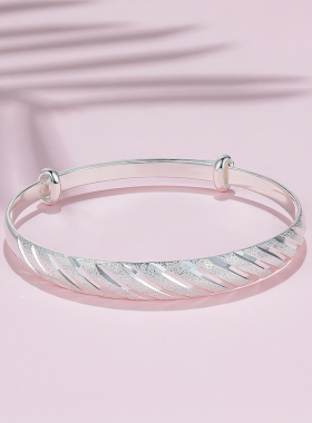 周六福正品活口女士款足银手镯