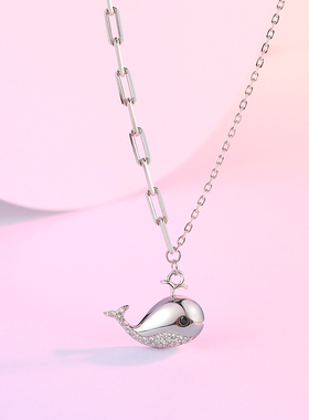 周六福s925银项链小鲸鱼