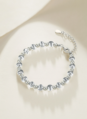 S925纯银猫眼珠串珠手链