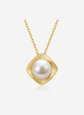 周六福淡水珍珠银链坠简约小众