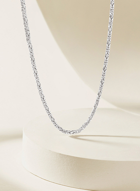 S925银项链男潮嘻哈素链龙骨链