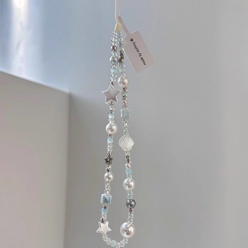 海盐贝壳星星链珠串挂饰手腕挂绳相机挂件高级感链条短款挂链 - 图0