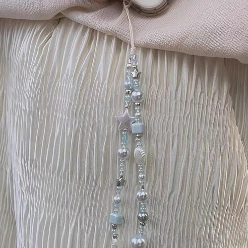 海盐贝壳星星链珠串挂饰手腕挂绳相机挂件高级感链条短款挂链 - 图1