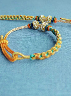 龙年彩绳本命年苍兰诀撞色男女情侣桃花结红绳财橙色梦想可串黄金