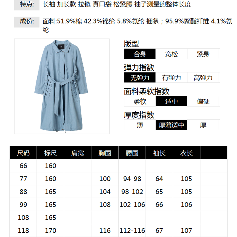 2.24直减#商场撤柜QN0K0003简约休闲实穿好搭加长款外套女秋 - 图2