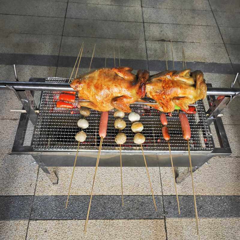 加厚不锈钢烧烤炉家用户外便携烤肉烧鸡烤羊腿羊排烤鱼木炭烧烤架,淘宝优惠券,粉丝福利购,淘宝优惠卷