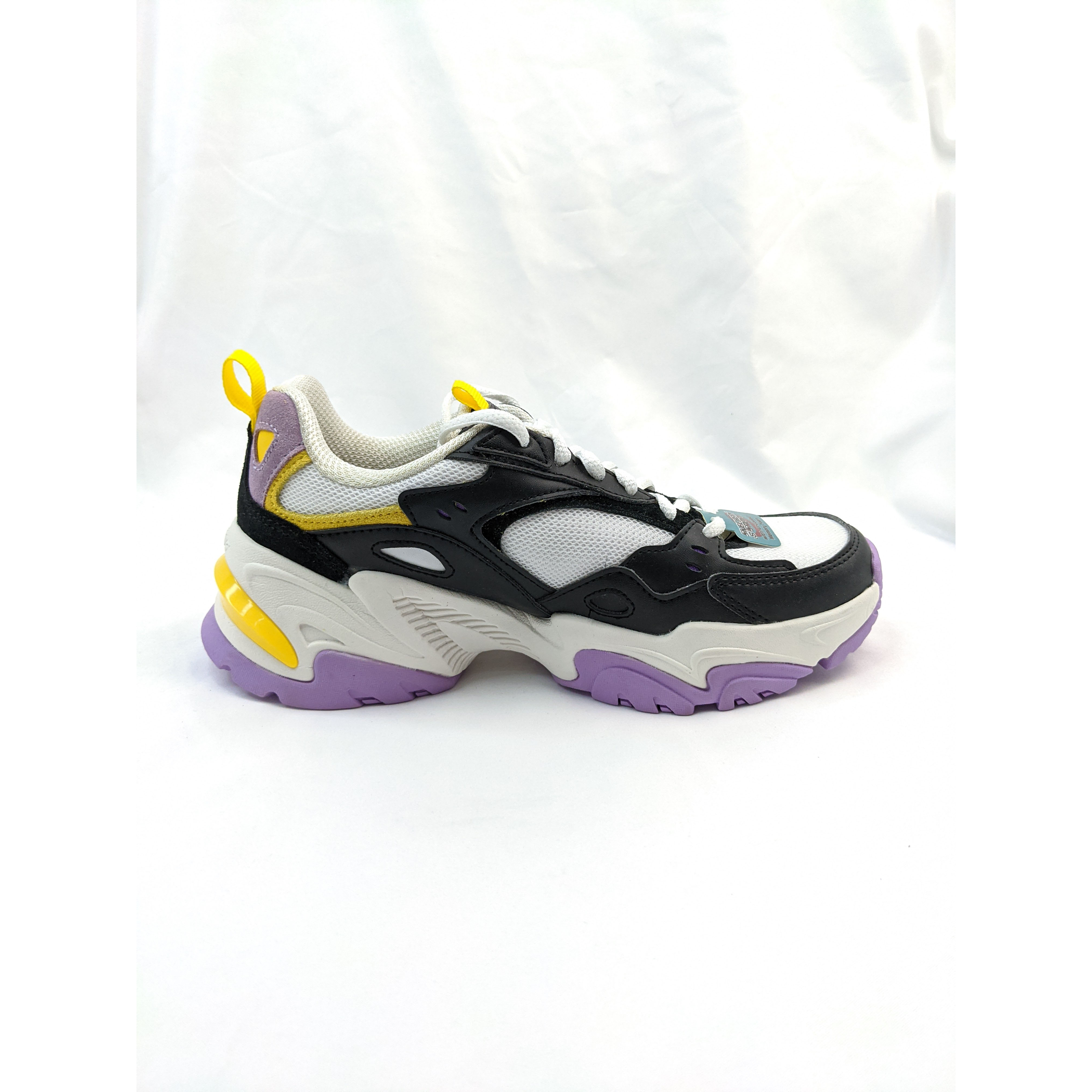 斯凯奇 Skechers Stamina V2 女拼色熊猫复古休闲鞋 149916-BKMT - 图0