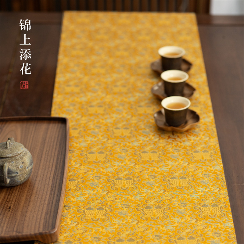 禅意防水织锦茶席长条 新中式茶台布艺桌旗 茶室茶桌茶布 复古风,淘宝优惠券,粉丝福利购,淘宝优惠卷