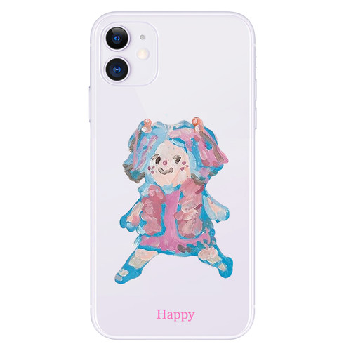 ins风开心女孩适用苹果12/16proMax手机壳13/14透明情侣15/17Promax可爱iPhoneAir - 图3