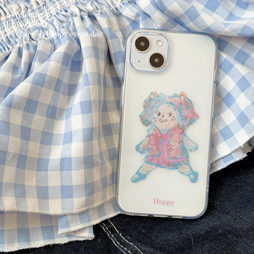 ins风开心女孩适用苹果12/16proMax手机壳13/14透明情侣15/17Promax可爱iPhoneAir - 图2