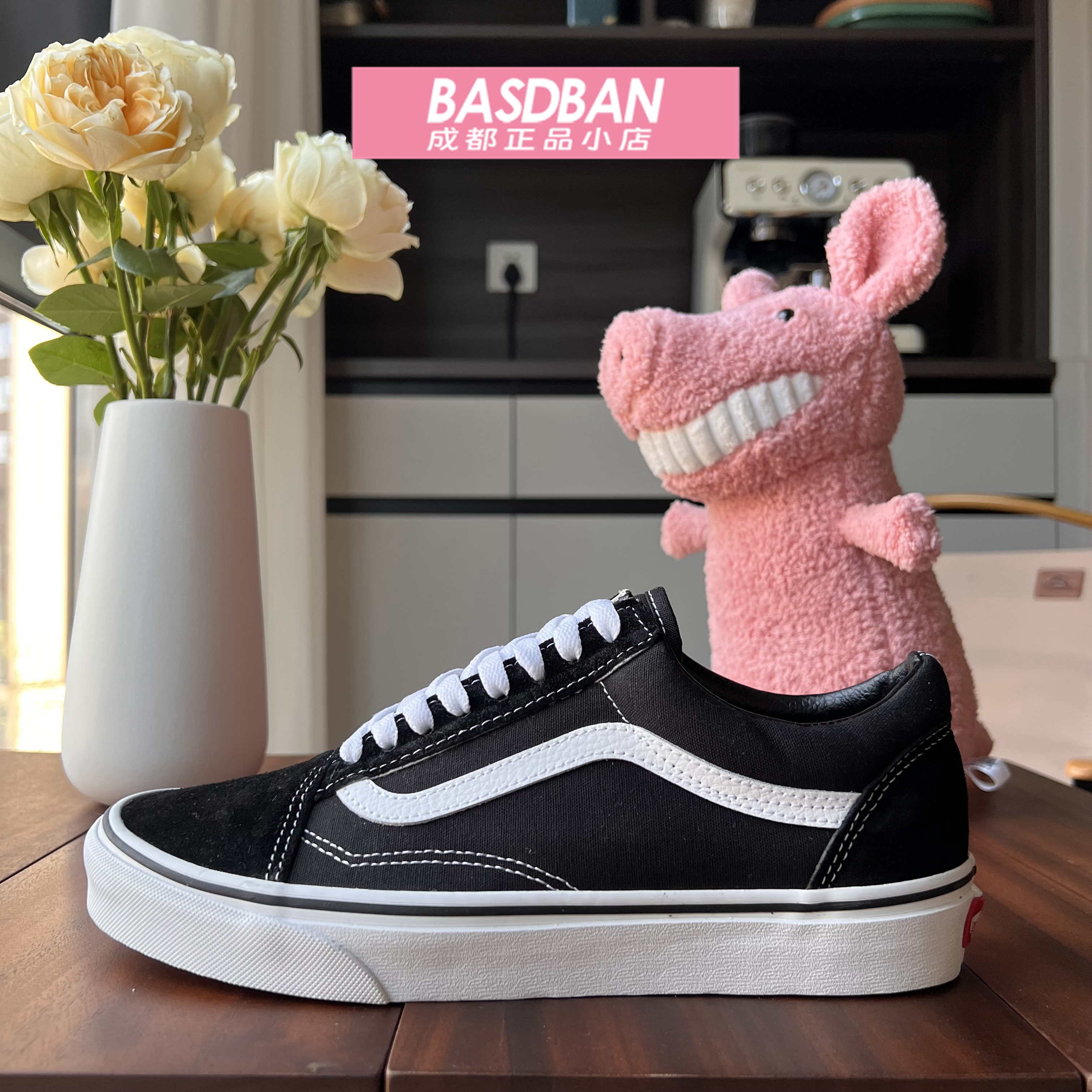 Vans Old Skool OS黑白低帮经典款男鞋女鞋帆布滑板鞋VN000D3HY28 - 图1