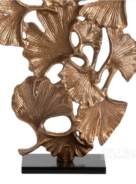 枝头银杏层叠铸铝雕塑装饰摆件