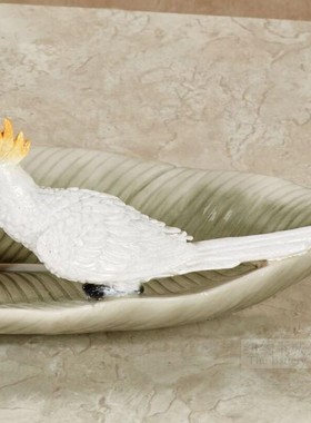 栩栩如生白羽鹦哥树脂