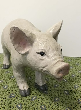 纽约下城公园圆滚滚小猪崽摆件