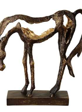 现 纽约下城公园进口uttermost现代主义抽象镂空小马雕塑装饰摆件